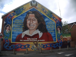 Bobby Sands mural honoring the leader of the Hunger Strikes on the Falls Road
